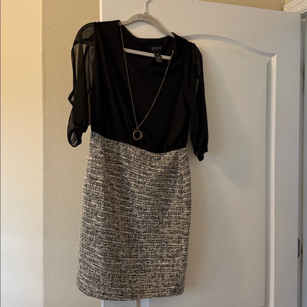 Enfocus Studio Elegant Black Dress with Necklace